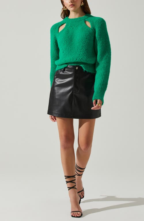 Astr The Label Kris Cutout Sweater In Green