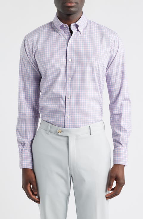 Felix Crown Lite Gingham Check Performance Twill Button-Down Shirt