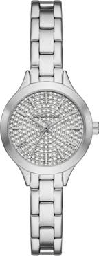 Michael Kors Aspyn Crystal Three-Hand Quartz Bracelet Watch, 28mm