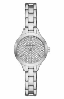 Michael Kors Aspyn Crystal Three-Hand Quartz Bracelet Watch, 28mm