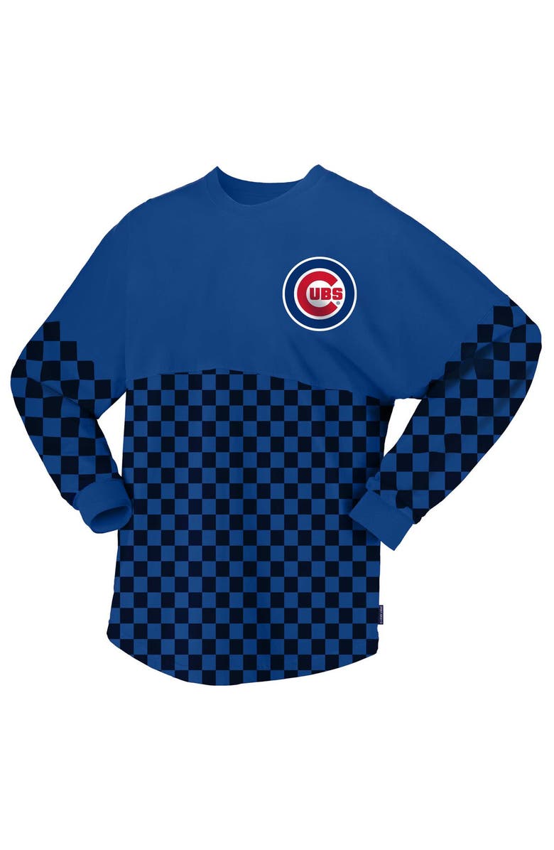 FANATICS Women's Fanatics Branded Royal Chicago Cubs Checker Print Long Sleeve T-Shirt, Alternate, color, Royal