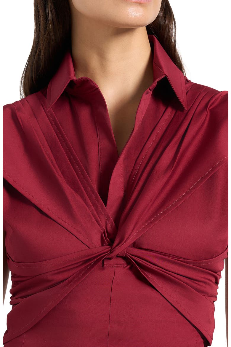 Yvette Gathered Twist Sleeveless Top, Alternate, color, Wine Red