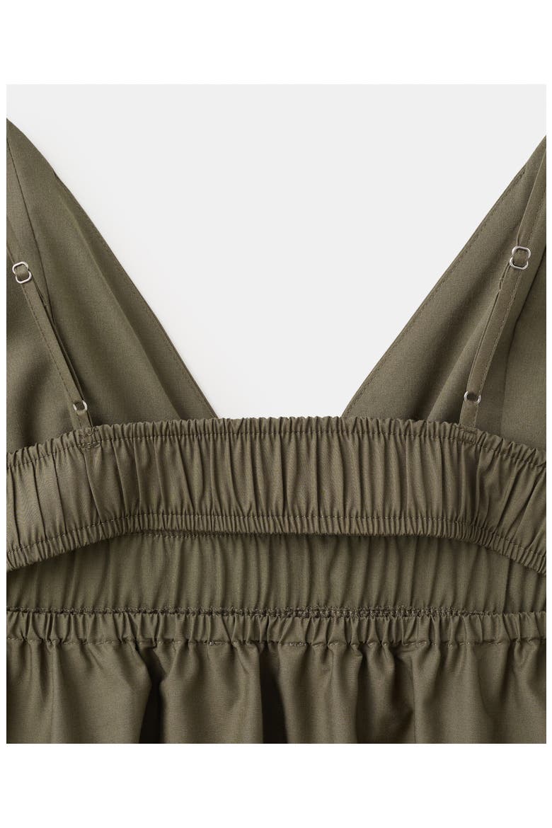 V-Neck Shirred Lyocell Blend Dress, Alternate, color, GREEN