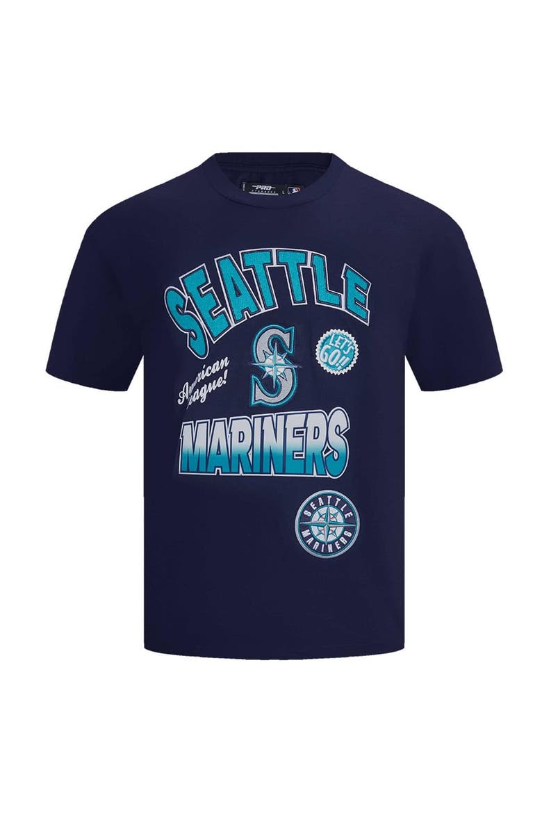 Men's Pro Standard Navy Seattle Mariners Turn It Up Dropped Shoulder T-Shirt, Alternate, color, Navy