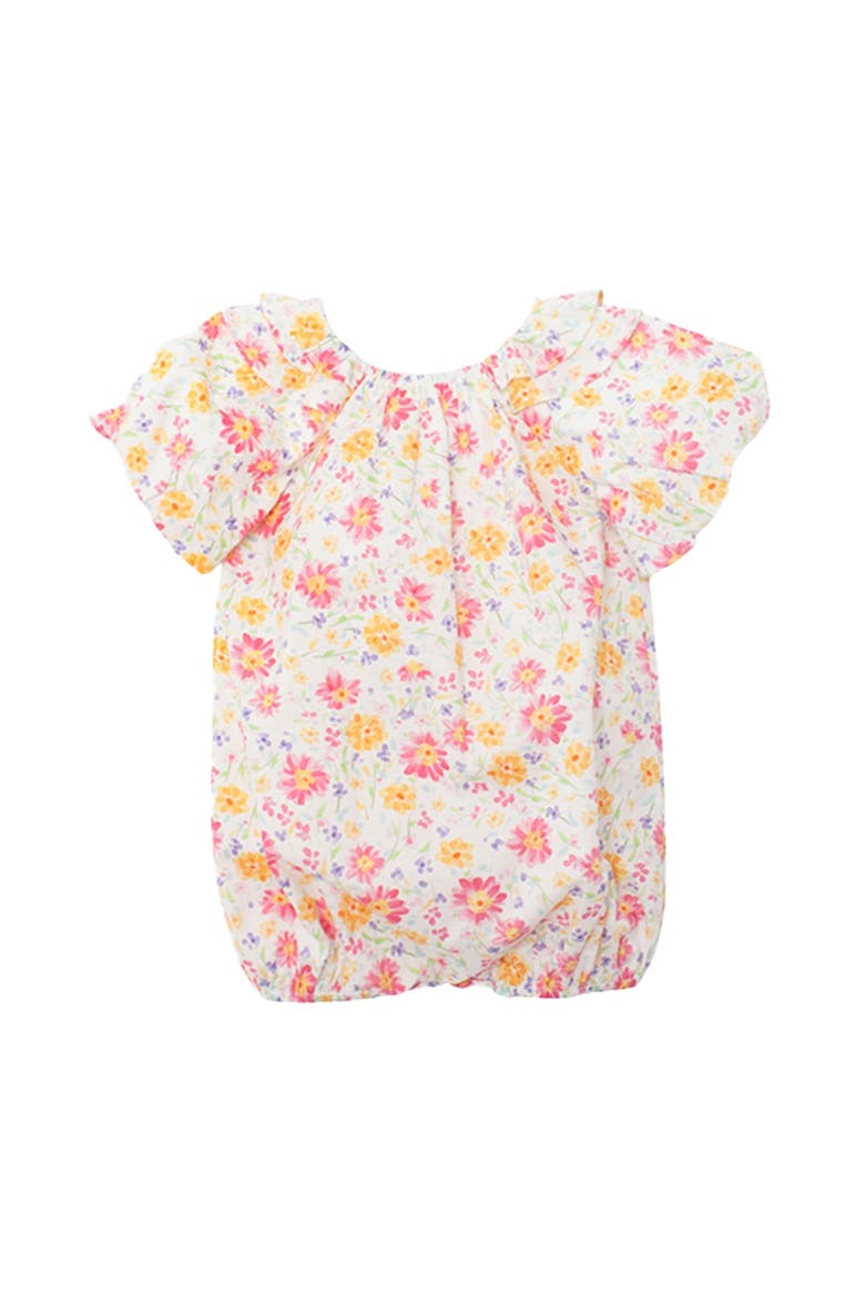 Petal Party Short Bubble Sleeve Romper, Alternate, color, Pink