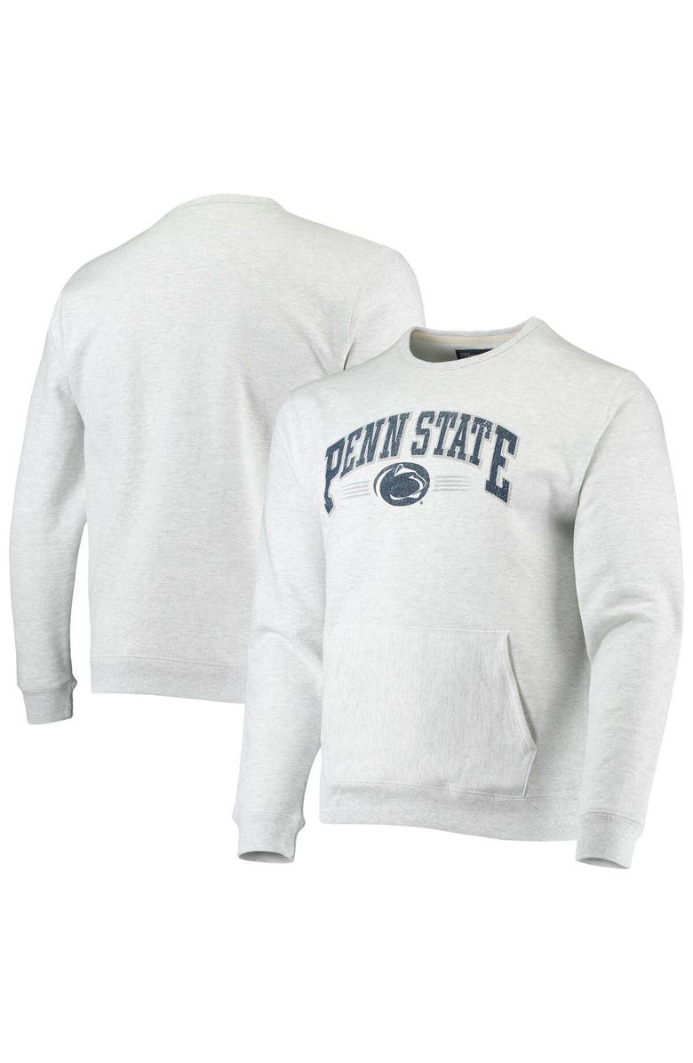 LEAGUE COLLEGIATE WEAR Men's League Collegiate Wear Heathered Gray Penn State Nittany Lions Upperclassman Pocket Pullover Sweatshirt, Main, color,