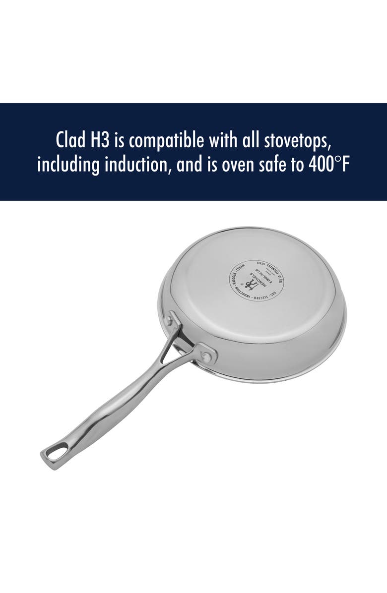 HENCKELS CUTLERY Clad H3 Two-Piece Nonstick Ceramic Frying Pan Set, Alternate, color, Silver