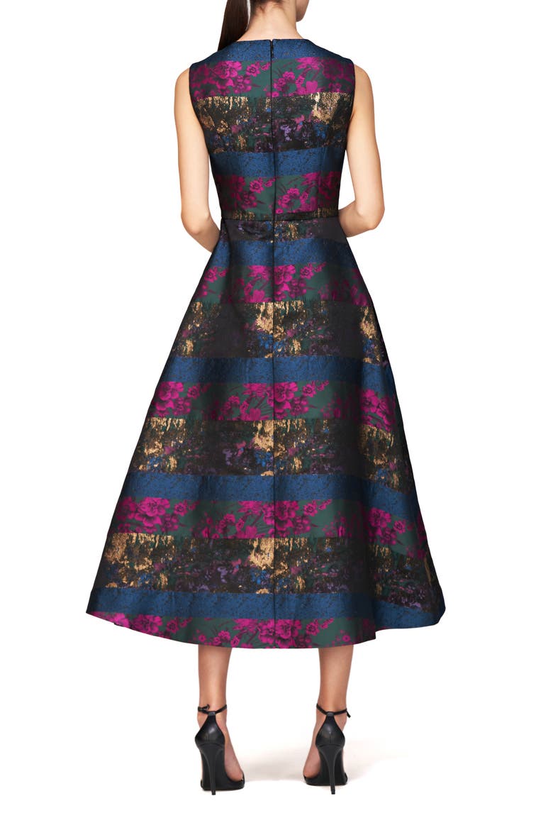 Faye Jacquard Fit & Flare Dress, Alternate, color, RHUBARB MULTI