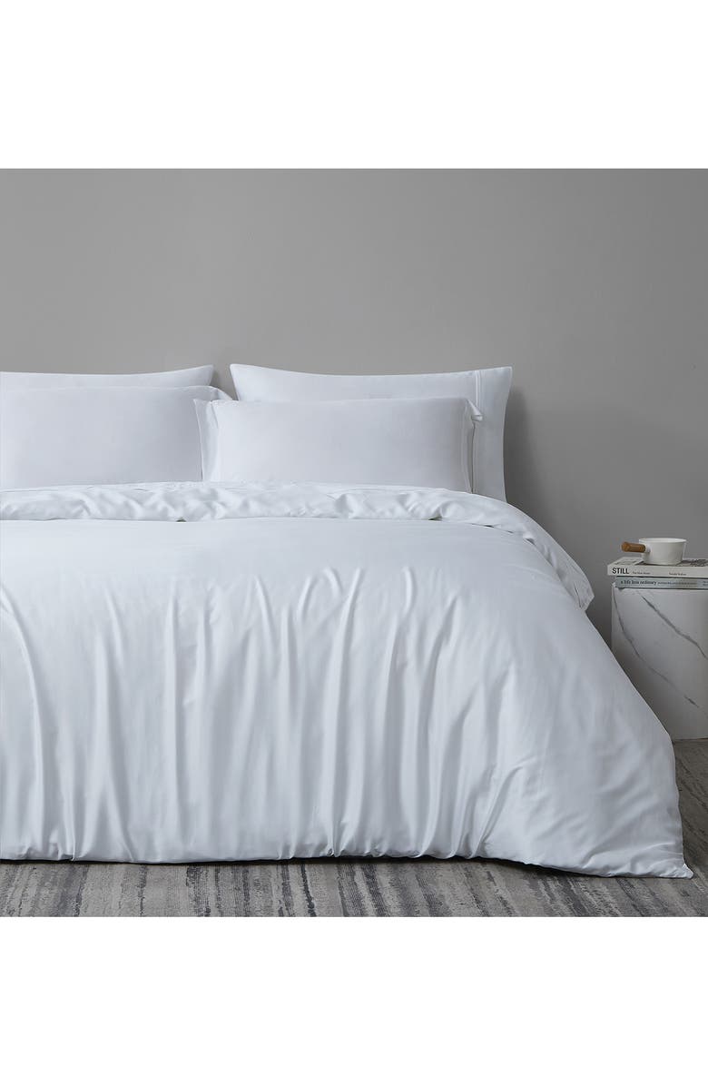 SOUTHSHORE FINE LINENS Premium Luxury Viscose Duvet Cover Set, Alternate, color, White