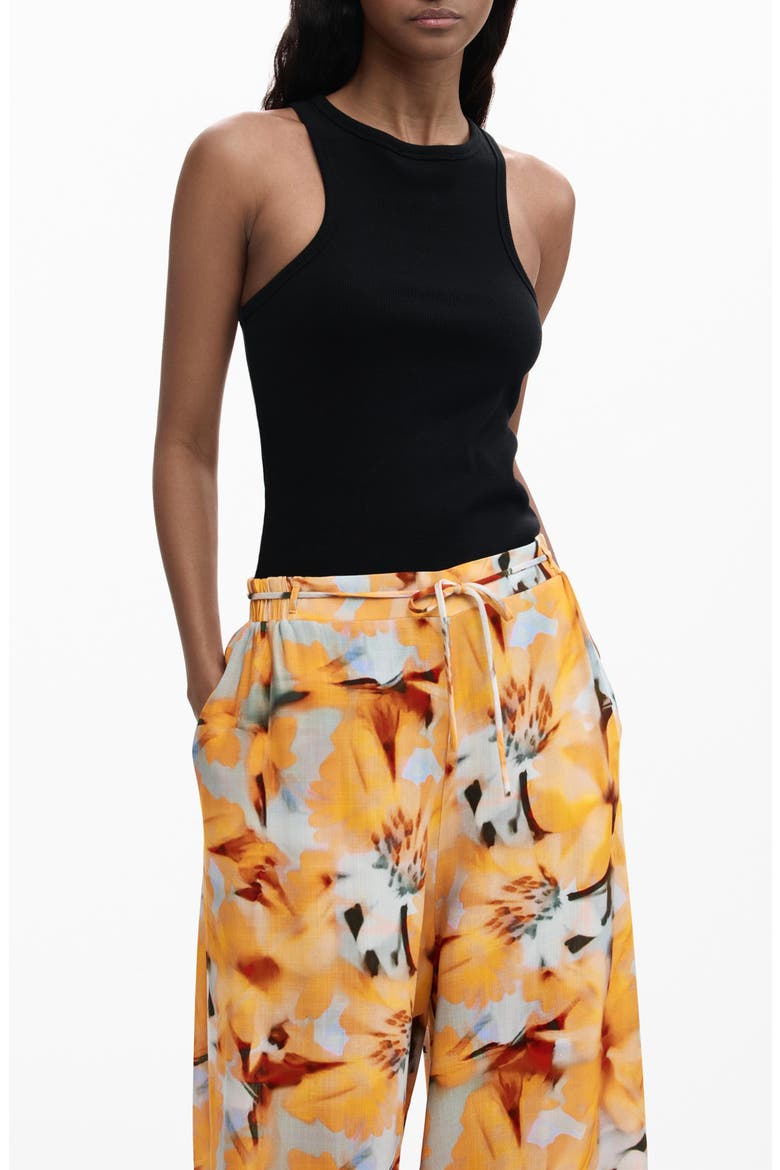 Tie Waist Print Wide Leg Pants, Alternate, color, LIGHT BLUE