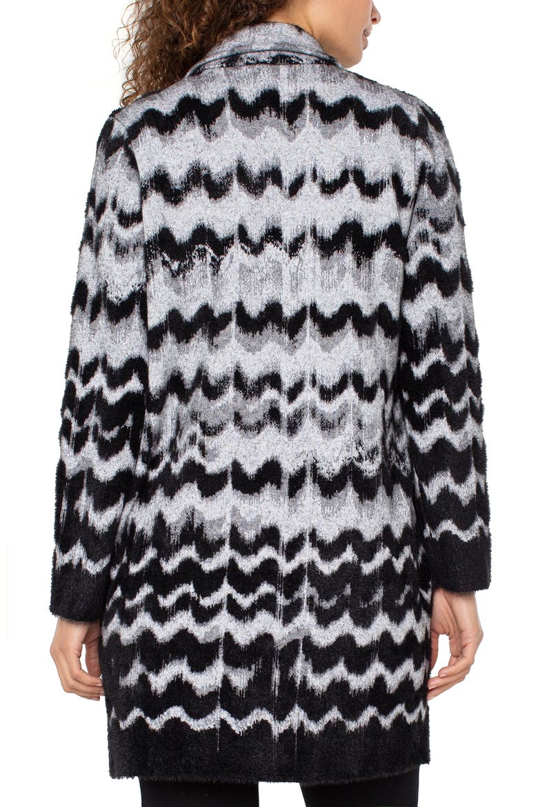 Pattern Sweater Coat, Alternate, color, BLACK/ GREY WAVY STRIPE