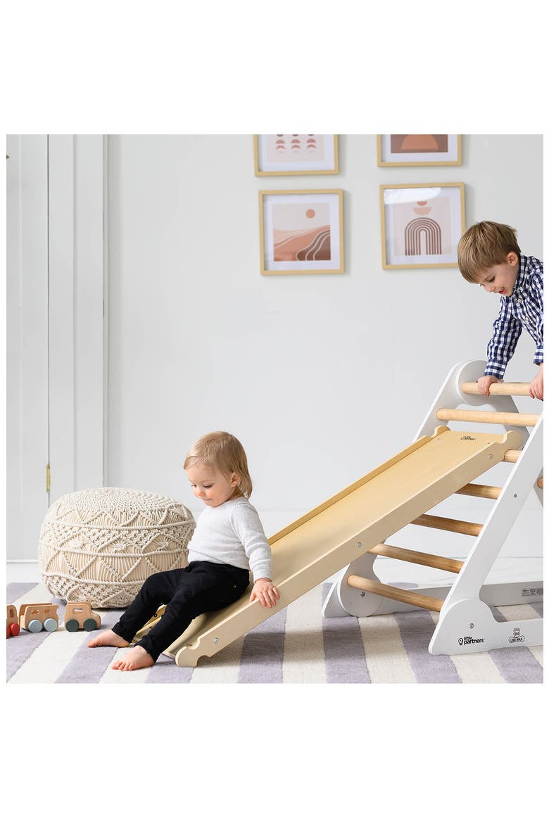 2-in-1 Wooden Climbing Ramp & Slide Attachment, Alternate, color, NATURAL