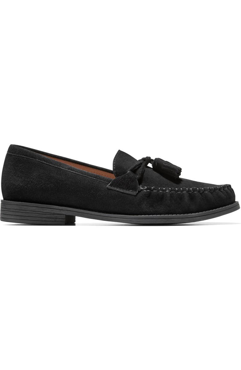 Cole Haan Stassi Tassel Loafer, Alternate, color, Black Suede