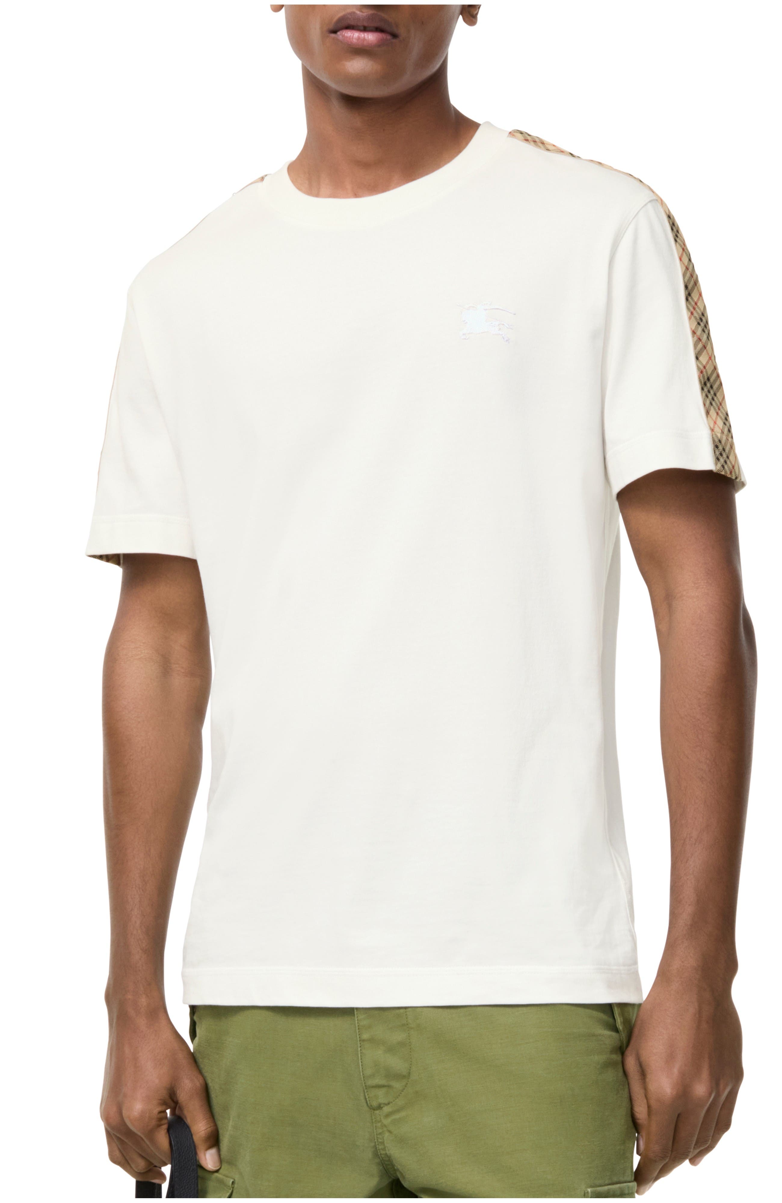 Check Trim Cotton T-shirt - image 3