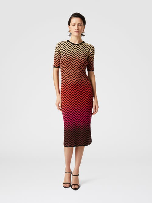 Missoni Midikleid Mit Degradierten Chevron-motiven In Multicoloured