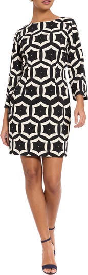 London Times Women's Long Sleeve Sheath Dress - Black - Mini dresses