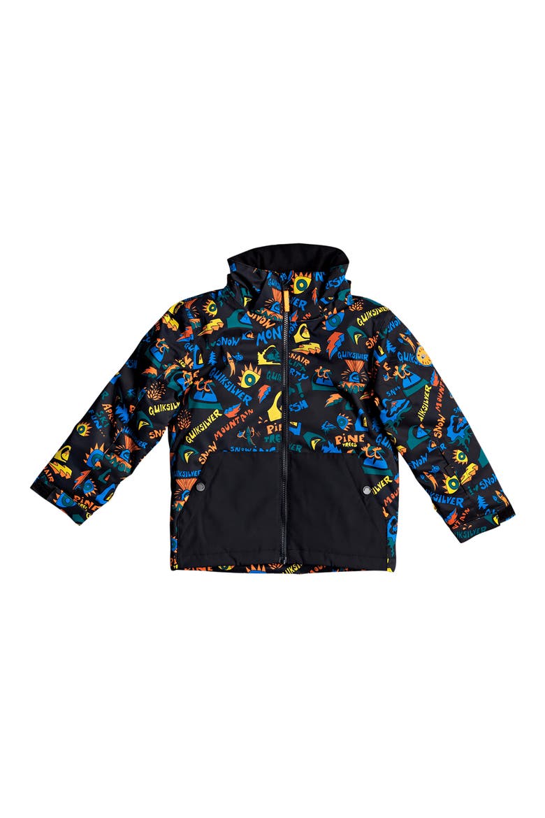 Kids' Little Mission Water Repellent Jacket, Alternate, color, TRUE BLACK SKI FUN