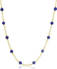 The Lovery Fine Jewelry Lapis Bead Chain Necklace