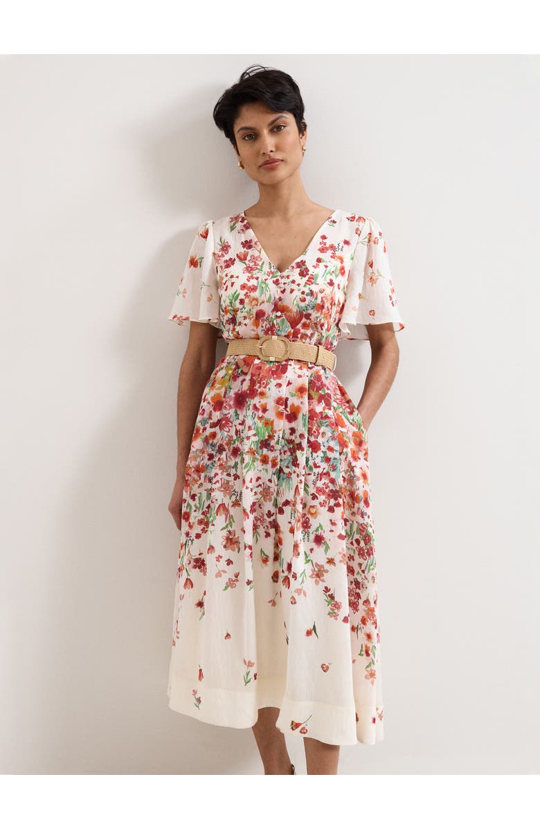 Phase Eight Lovette Floral Dress, Alternate, color, Cream