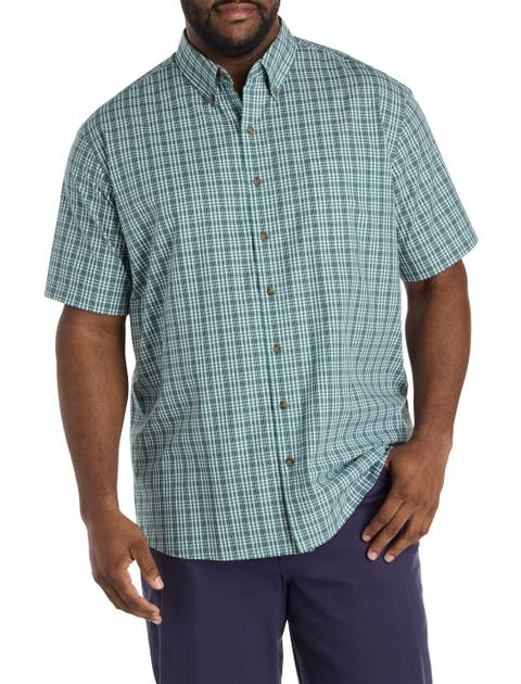 Big & Tall Easy-Care Medium Plaid Sport Shirt V4