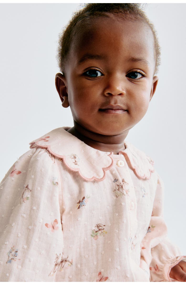 H&M Cotton Muslin Blouse, Alternate, color, Light Pink/Bambi