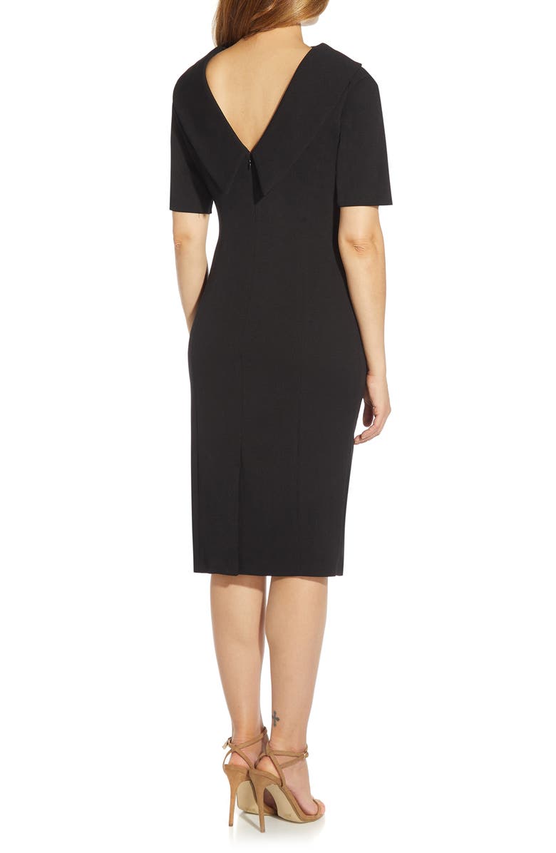 Adrianna Papell V-Back Sheath Dress, Alternate, color, Black