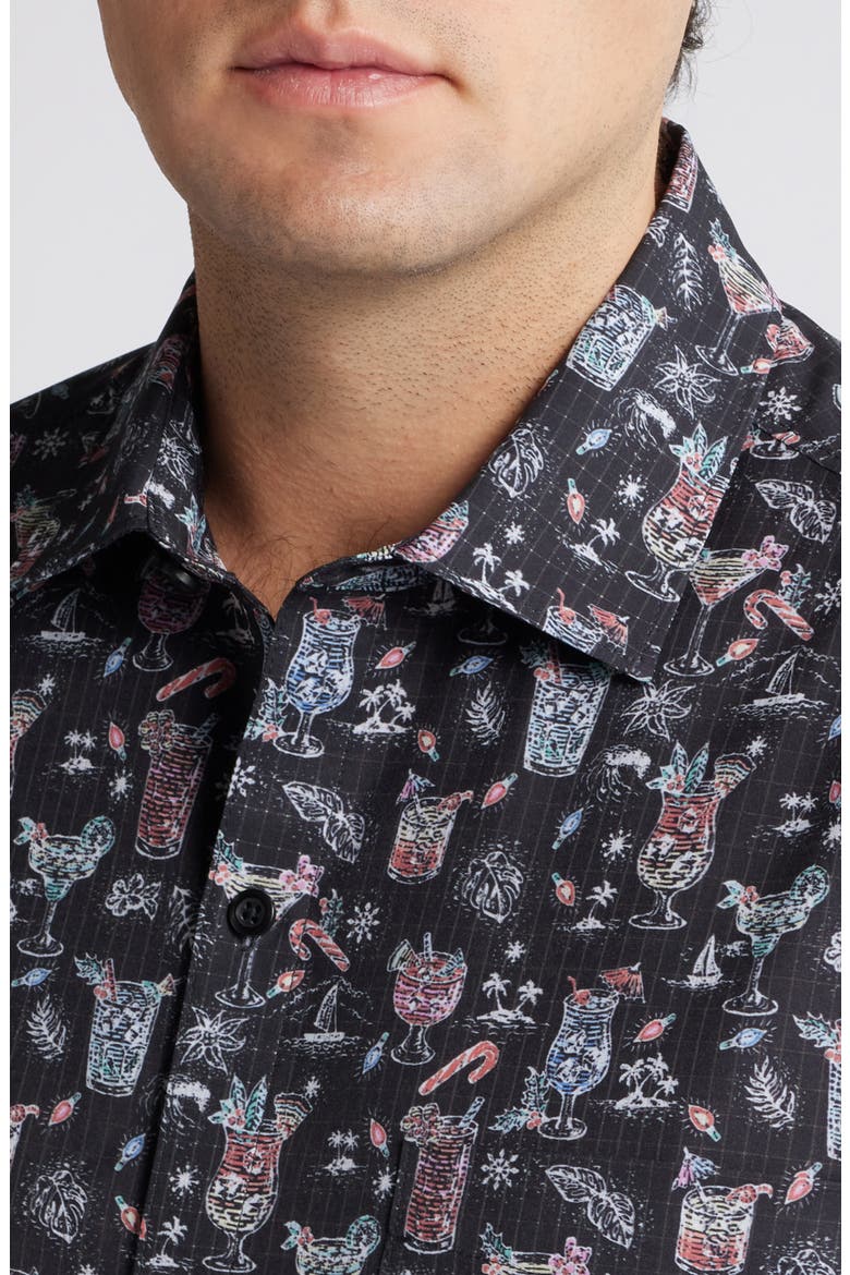 Bahama Coast Boozy Nights IslandZone® Short Sleeve Performance Button-Up Shirt, Alternate, color, NIGHT CAP