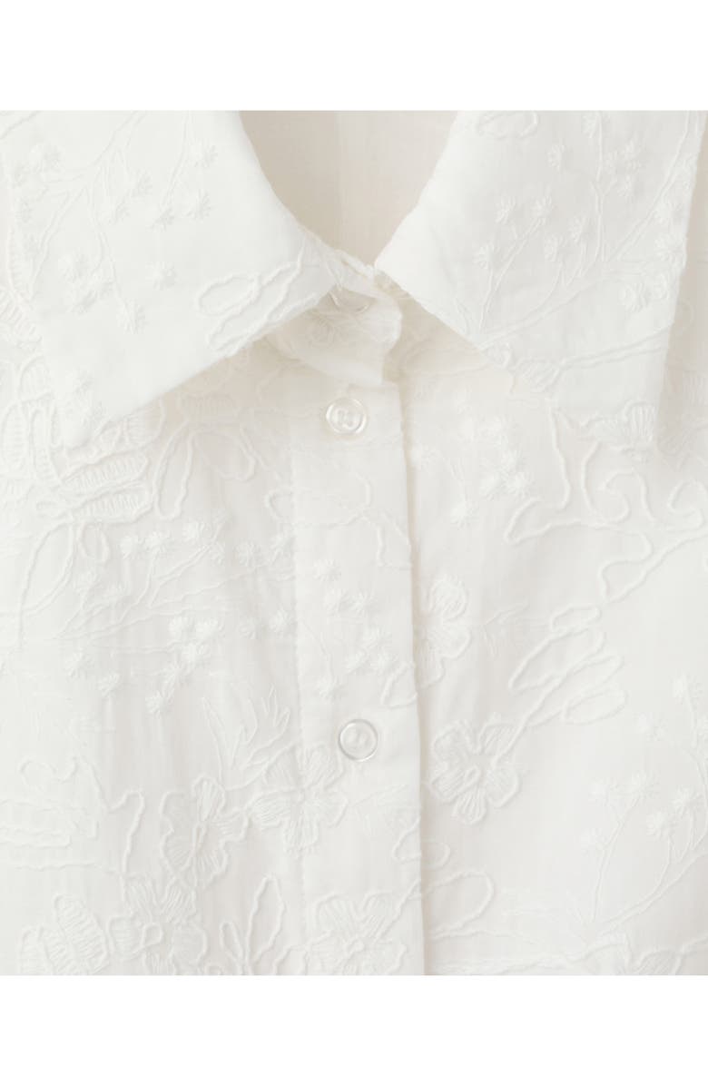 MANGO Embroidered Sleeveless Maxi Shirtdress, Alternate, color, Ecru