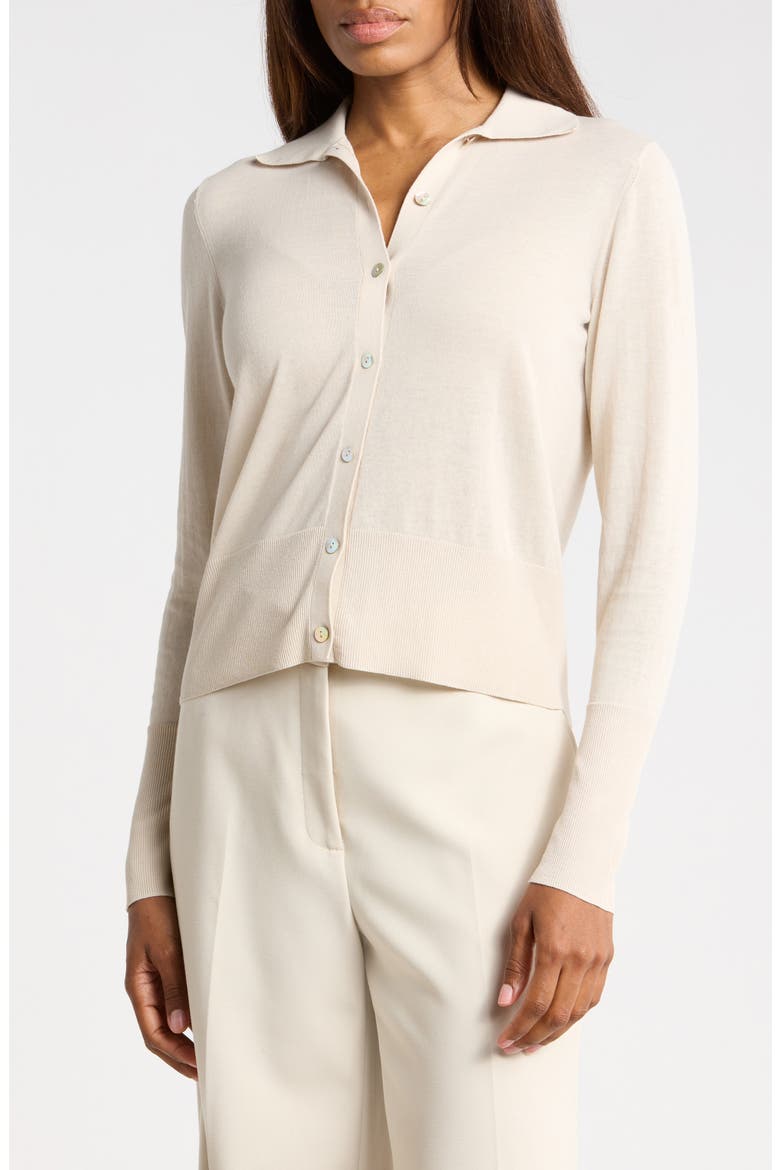 Collared Button-Up Shirt, Main, color, LIGHT BISCOTTI