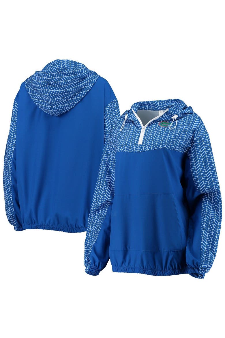 Women's ZooZatz Royal Florida Gators Chevron Swishy Quarter-Zip Hoodie Jacket, Main, color, Royal