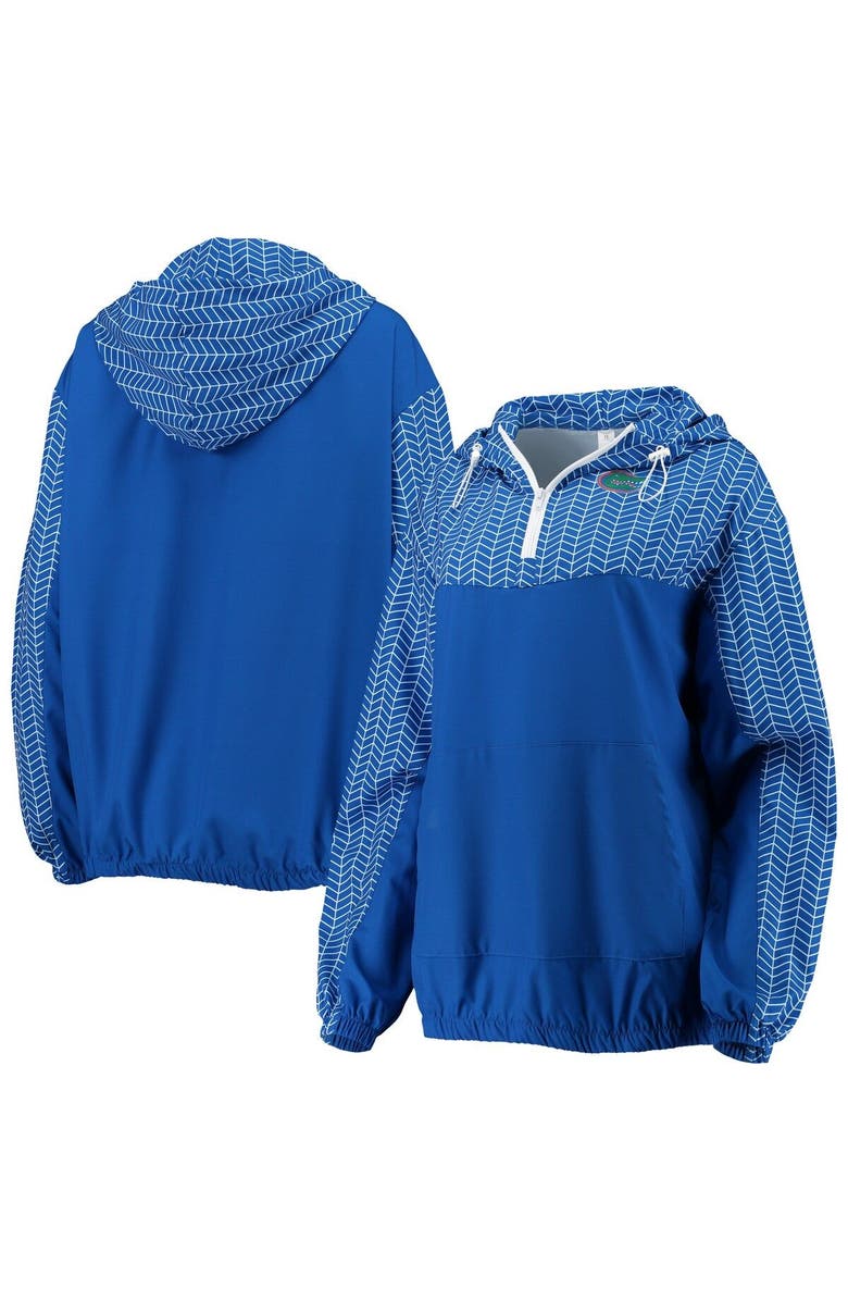 ZOOZATZ Women's ZooZatz Royal Florida Gators Chevron Swishy Quarter-Zip Hoodie Jacket, Main, color,