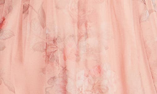 City Chic Kitty Long Sleeve Tulle Maxi Dress In Posie Floral Black