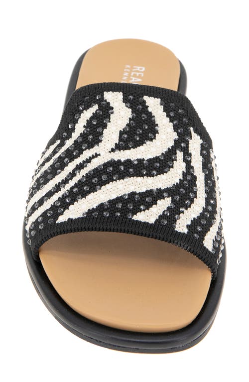 Reaction Kenneth Cole Warmth Slide Sandal In Zebra Knit