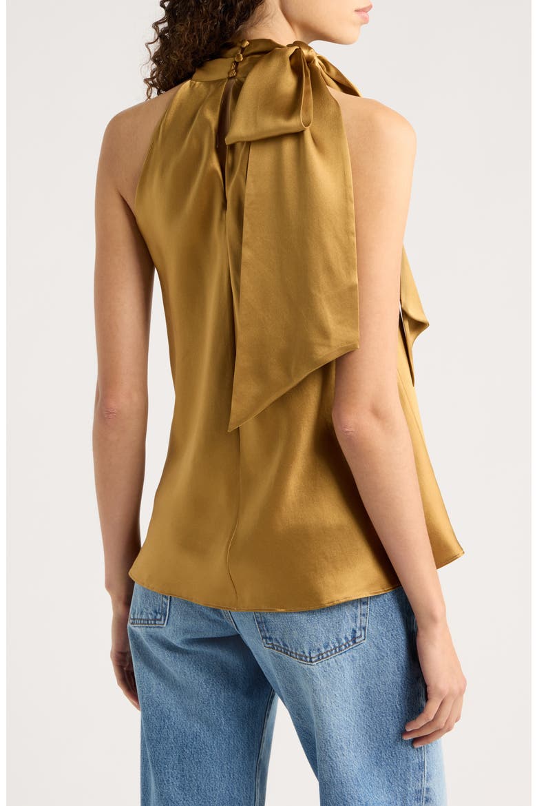 Ribbon Halter Top, Alternate, color, DARK GOLD