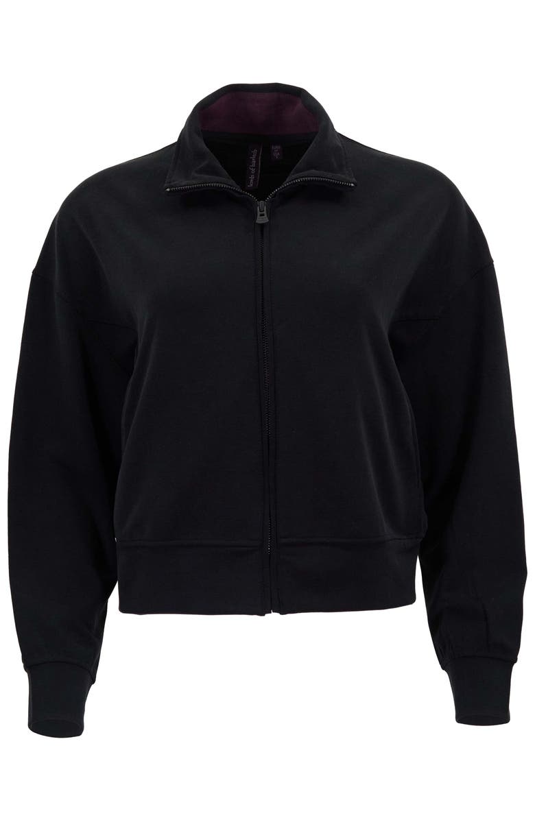 Lords of Harlech Womens Cropped Zip Jacket, Main, color, Very Black