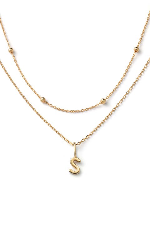 Gold Layered Letter Necklace