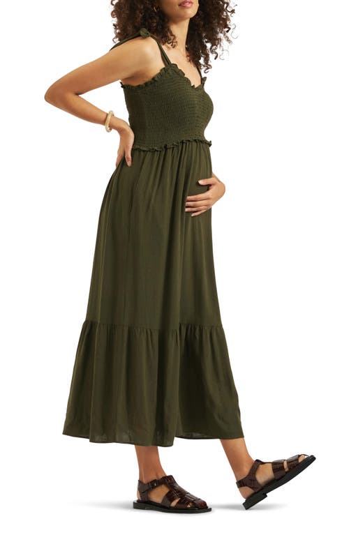 RIPE MATERNITY RIPE MATERNITY BRANDI SMOCKED MATERNITY DRESS