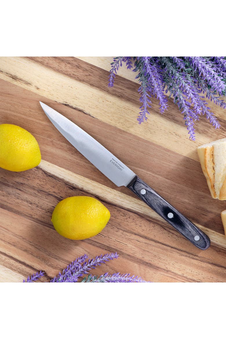 5 Inch Stainless Steel Utility Knife with Wood Handle, Alternate, color, Dark Gray