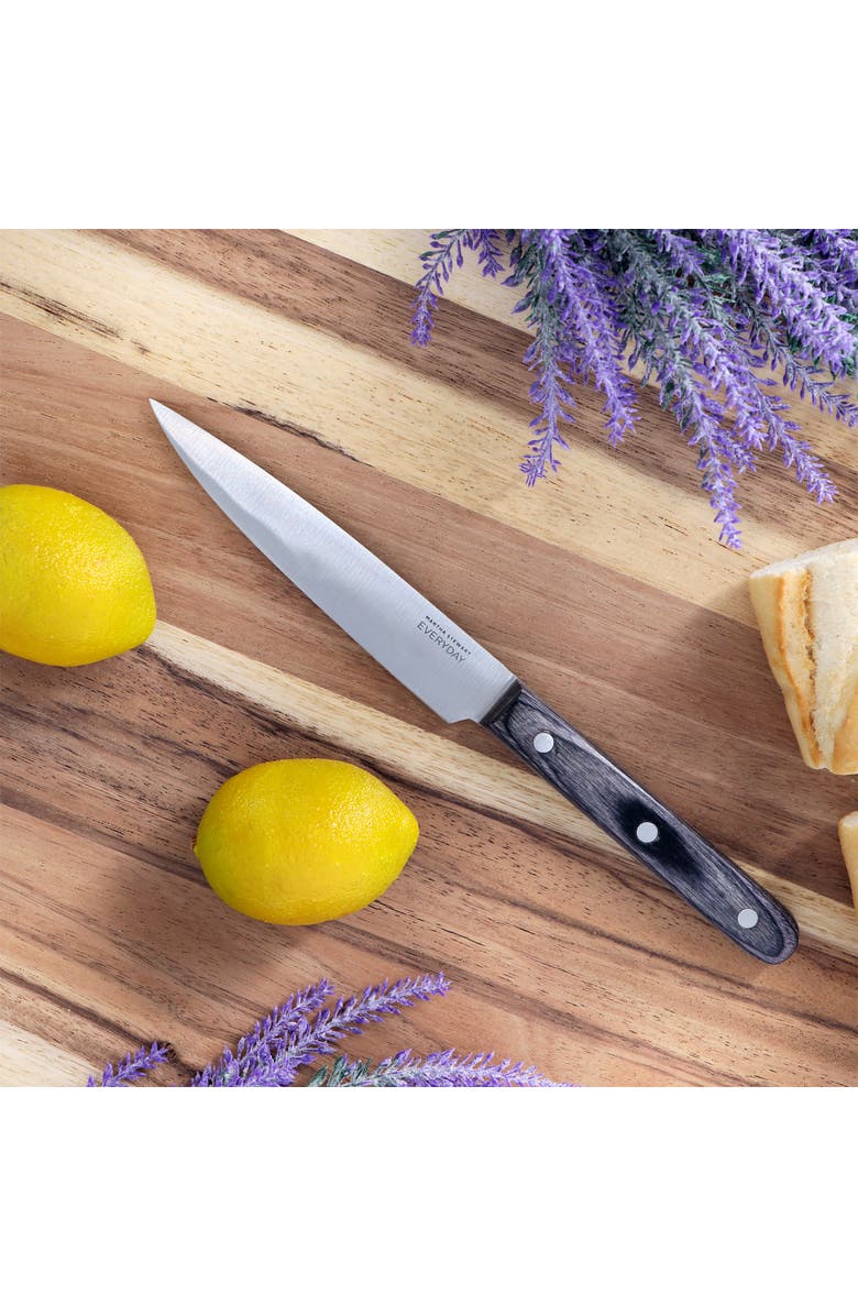 Martha Stewart Everyday 5 Inch Stainless Steel Utility Knife with Wood Handle, Alternate, color, Dark Gray