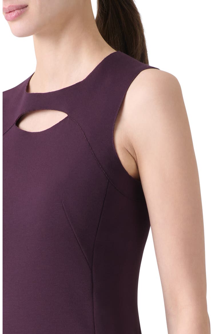 Keyhole Cutout Sleeveless Jersey Sheath Dress, Alternate, color, BLACKBERRY