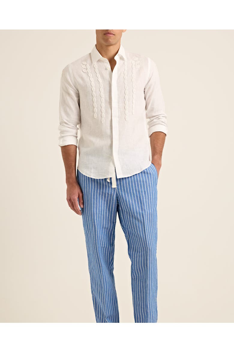Giles Linen Applique, Alternate, color, White