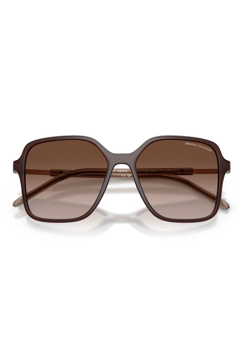 53mm Butterfly Sunglasses, Alternate, color, SHINY OPAL BROWN / BROWN