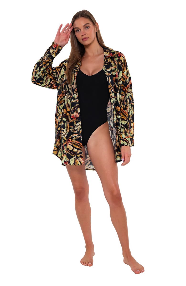 Sunsets Delilah Cover-up Shirt, Main, color, 