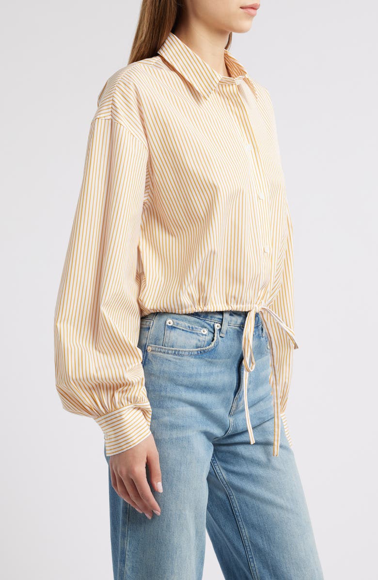 rag & bone Georgie Stripe Poplin Shirt, Alternate, color, Gold Stripe