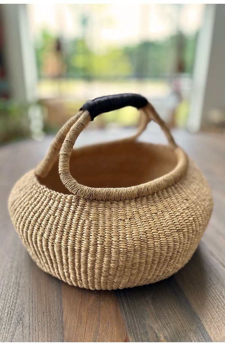 Mbare Handwoven Double Weave Kettle Basket, Alternate, color, Natural