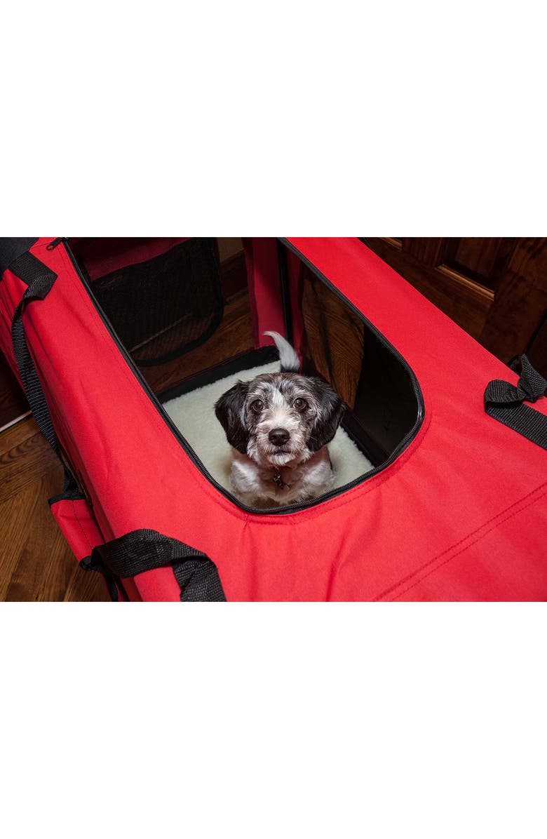 PET LIFE Folding Deluxe 360 Vista View Pet Carrier - Large, Alternate, color, Red