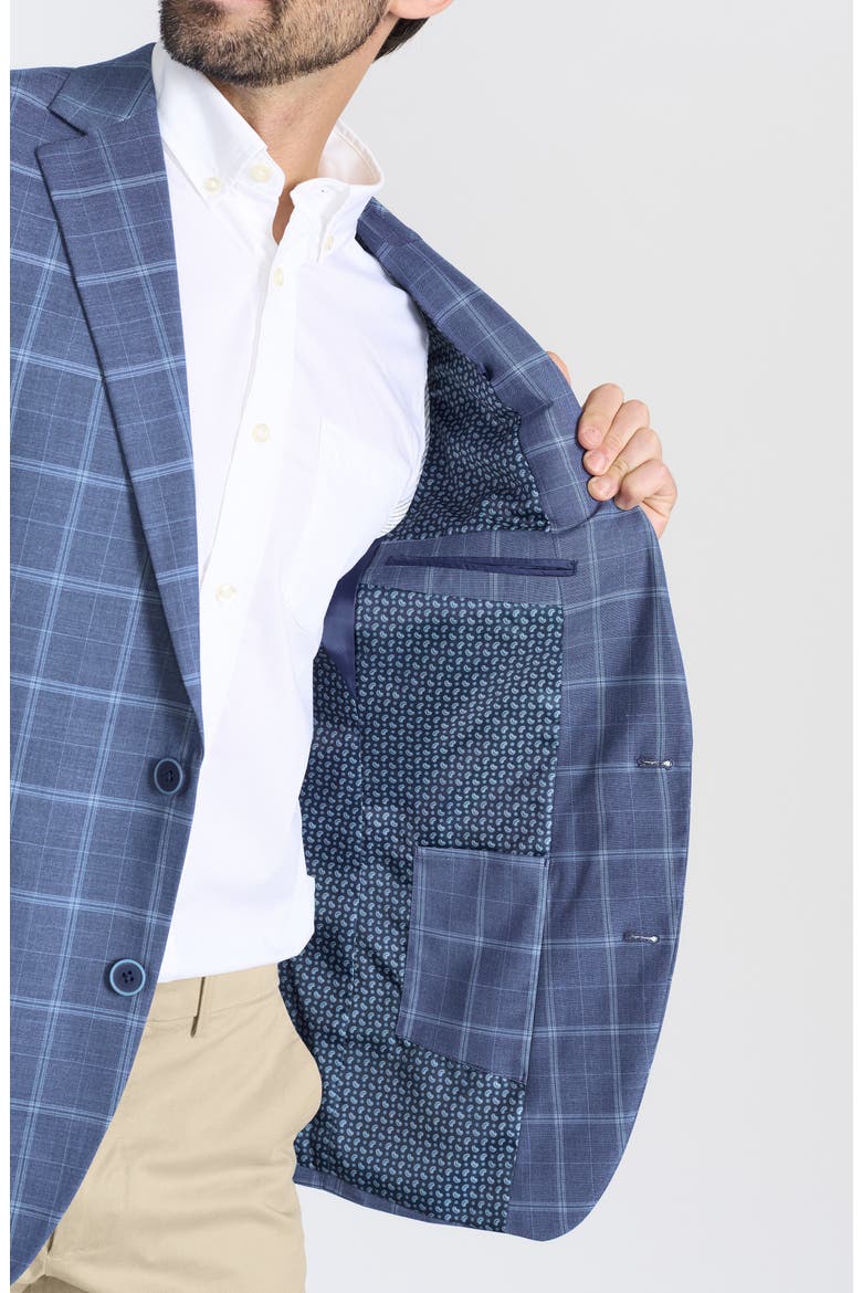 Mayfair Plaid Notch Lapel Blazer, Alternate, color, BLUE