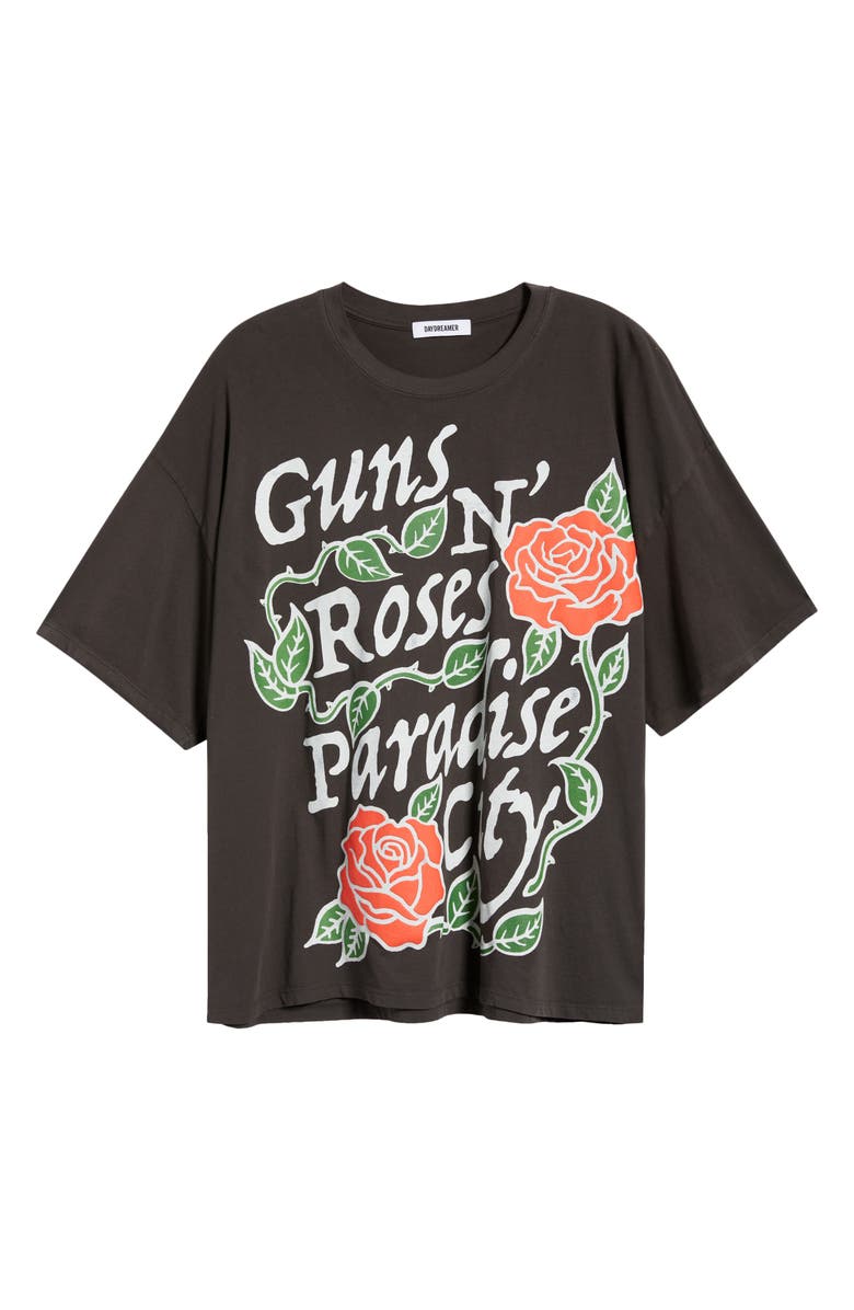 Daydreamer Guns N' Roses Paradise City Cotton Graphic T-Shirt, Alternate, color, Washed Black