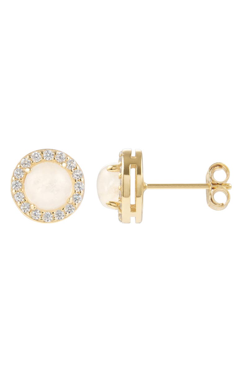 ADORNIA FINE Halo Moonstone Stud Earrings, Alternate, color,