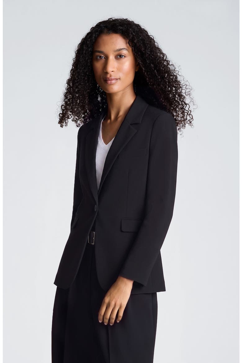 One-Button Blazer, Alternate, color, BLACK